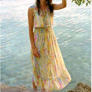 Anthropologie Watercolour Midi Dress size 8